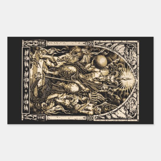 Sticker Rectangulaire Satan Enthroné (Devant)