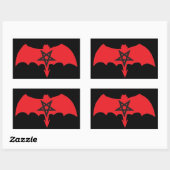 Sticker Rectangulaire SATAN Pentagram (Feuille)