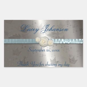 Sticker Rectangulaire Satin bleu sweet sixteen