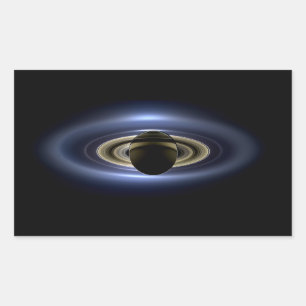 Sticker Rectangulaire Saturne Éclipse le Soleil de Cassini Orbiter