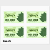 Sticker Rectangulaire Sauce de Basilic Biologique Naturelle (Feuille)