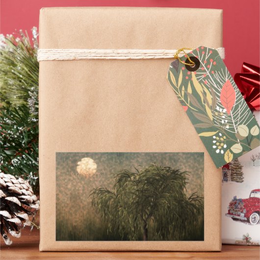 Sticker Rectangulaire Saule au coucher du soleil (vacances)