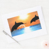 Sticker Rectangulaire Saut de dauphins (Enveloppe)