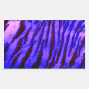 Sticker Rectangulaire Sauvage & Vibrant Tiger Bleu raypes