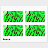 Sticker Rectangulaire Sauvage & Vibrant Tiger Vert Stripes (Feuille)