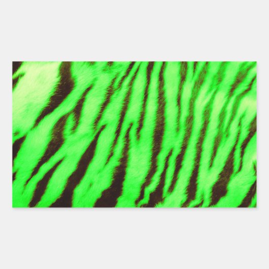 Sticker Rectangulaire Sauvage & Vibrant Tiger Vert Stripes (Devant)
