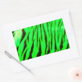 Sticker Rectangulaire Sauvage & Vibrant Tiger Vert Stripes (Enveloppe)