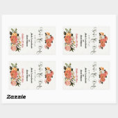 Sticker Rectangulaire Sauvegarder la date Mimosa Floral personnalisé (Feuille)