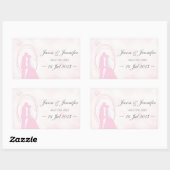 Sticker Rectangulaire "Sauvez la date" Romantique Dreamy Mariage couple (Feuille)