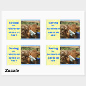 Sticker Rectangulaire Sauvez la forêt tropicale et les adorables orangs- (Feuille)