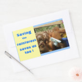Sticker Rectangulaire Sauvez la forêt tropicale et les adorables orangs- (Enveloppe)