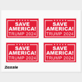 Sticker Rectangulaire Sauvez l'Amérique Trump 2024 (Feuille)