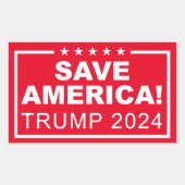 Sticker Rectangulaire Sauvez l'Amérique Trump 2024 (Devant)