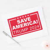 Sticker Rectangulaire Sauvez l'Amérique Trump 2024 (Enveloppe)