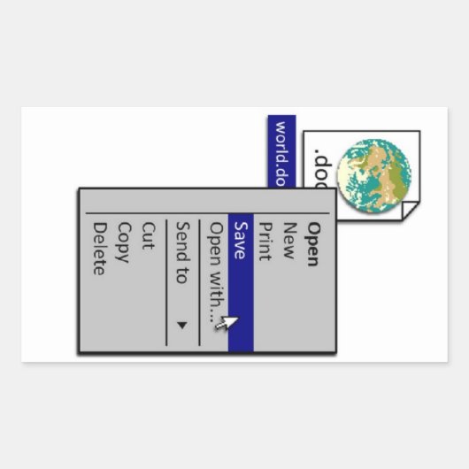 Sticker Rectangulaire Sauvez le monde, partout dans le monde (Devant)