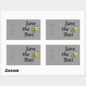 Sticker Rectangulaire Sauvez les abeilles (Feuille)