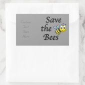 Sticker Rectangulaire Sauvez les abeilles (Sac)