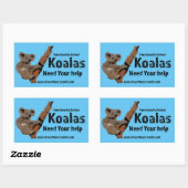 Sticker Rectangulaire Sauvez les Koalas (Feuille)