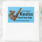 Sticker Rectangulaire Sauvez les Koalas (Sac)