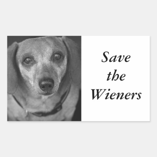 Sticker Rectangulaire Sauvez les Wieners (Devant)