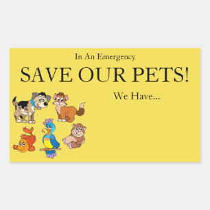 Sticker Rectangulaire Sauvez nos animaux domestiques