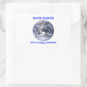 Sticker Rectangulaire Save Earth Stop Réchauffement climatique (Blue Mar (Sac)