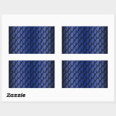 Sticker Rectangulaire Scales de dragon bleu (Feuille)