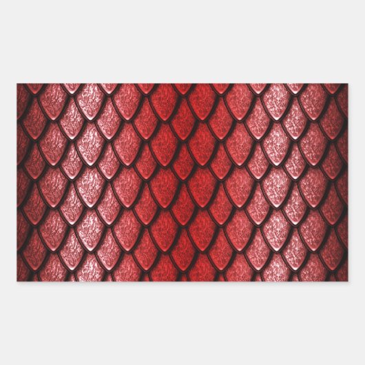 Sticker Rectangulaire Scales Red Dragon (Devant)