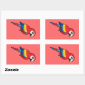 Sticker Rectangulaire Scarlet Macaw (Feuille)