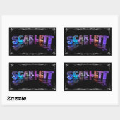 Sticker Rectangulaire Scarlett - le Scarlett nommé dans 3D s'allume (Feuille)