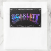 Sticker Rectangulaire Scarlett - le Scarlett nommé dans 3D s'allume (Sac)