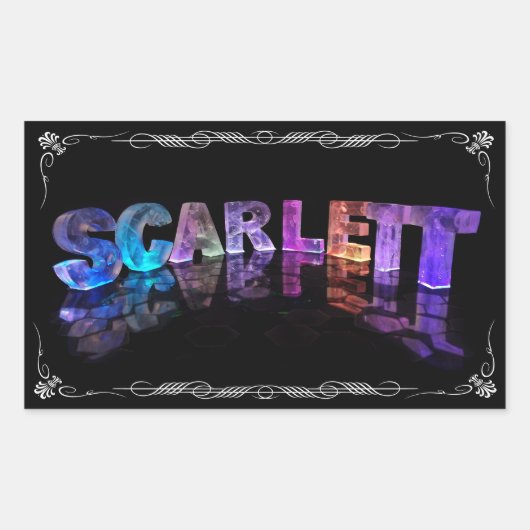 Sticker Rectangulaire Scarlett - le Scarlett nommé dans 3D s'allume (Devant)