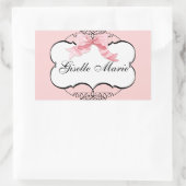 Sticker Rectangulaire Sceau à Baby shower de fille (Sac)