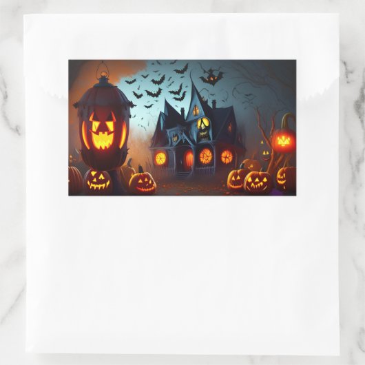 Sticker Rectangulaire Sceau d'enveloppe de la maison hantée (Sac)