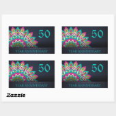 Sticker Rectangulaire Sceau d'enveloppe du 50e anniversaire (Feuille)