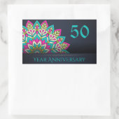 Sticker Rectangulaire Sceau d'enveloppe du 50e anniversaire (Sac)