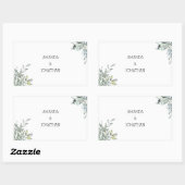 Sticker Rectangulaire Sceau d'enveloppe Mariage moderne Eucalyptus (Feuille)