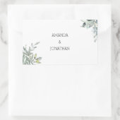 Sticker Rectangulaire Sceau d'enveloppe Mariage moderne Eucalyptus (Sac)