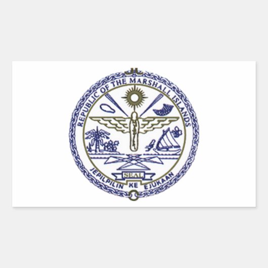 Sticker Rectangulaire Sceau national des Îles Marshall (Devant)