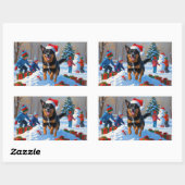 Sticker Rectangulaire Scène belge de Noël de Malinoi (Feuille)