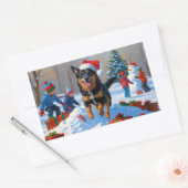Sticker Rectangulaire Scène belge de Noël de Malinoi (Enveloppe)