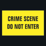 Sticker Rectangulaire Scène criminelle<br><div class="desc">Scène de crime arrière - plan jaune avec le texte personnalisé "SCÈNE DE CRIME NE PAS ENTRER"</div>