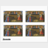 Sticker Rectangulaire Scène de la Nativité Christ Enfant Saint-Anges de (Feuille)