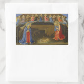 Sticker Rectangulaire Scène de la Nativité Christ Enfant Saint-Anges de (Sac)