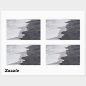Sticker Rectangulaire Scène de plage en noir et blanc (Feuille)