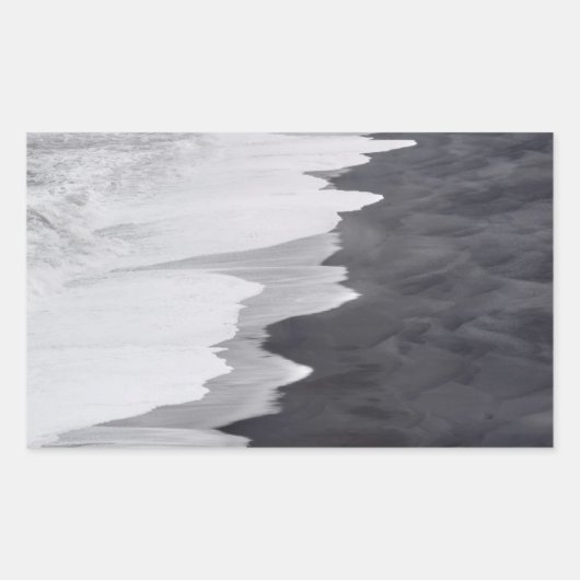 Sticker Rectangulaire Scène de plage en noir et blanc (Devant)