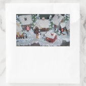 Sticker Rectangulaire Scène hivernale de vacances suédoise (Sac)