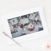 Sticker Rectangulaire Scène hivernale de vacances suédoise (Enveloppe)