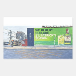 Sticker Rectangulaire Scène urbaine avec la fresque murale de la saison