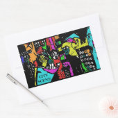 STICKER RECTANGULAIRE SCÈNE URBAINE SATIVA (Enveloppe)